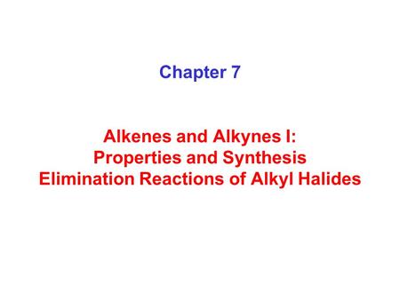 Nomenclature of Alkenes and Cycloalkenes