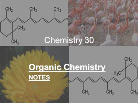 Chemistry 30 Organic Chemistry NOTES. 11. Reactivity of Alkanes, Alkenes and Alkynes  Most to least – alkynes (4 bonding electrons available), alkenes.