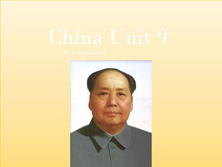 China Unit 9 By: Sydney Carlson. People (1859-1925) Yuan Shihkai -A very important military official that was elected premier. Puyi (1908-12)- A boy emperor.