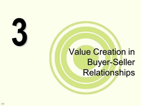 3-1 Value Creation in Buyer-Seller Relationships 3.
