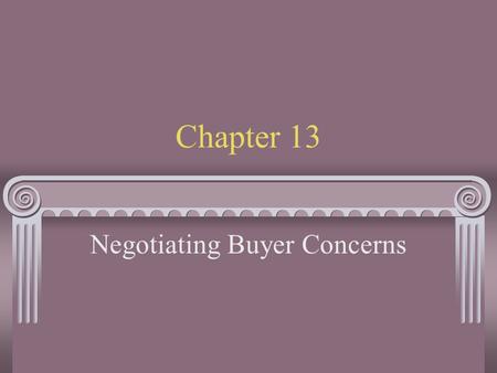 Negotiating Buyer Concerns