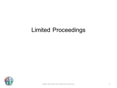 Limited Proceedings Water & Wastewater Reference Manual1.