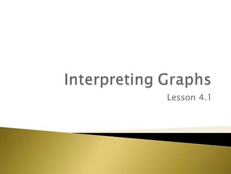 Interpreting Graphs Lesson 4.1.