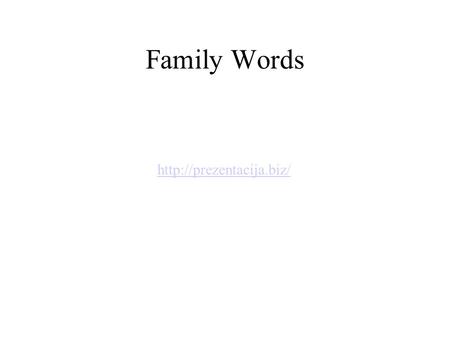 Family Words  Mommy
