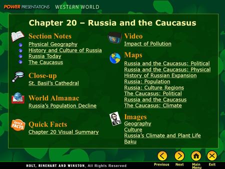 Chapter 20 – Russia and the Caucasus