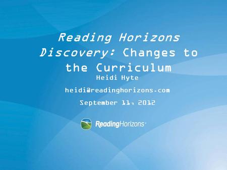 Reading Horizons Discovery: Changes to the Curriculum