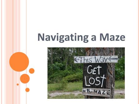 Navigating a Maze. Navigating a Maze Pre-Quiz 2 1. What is the difference between a program and an algorithm? 2. About how many inches does an NXT move.