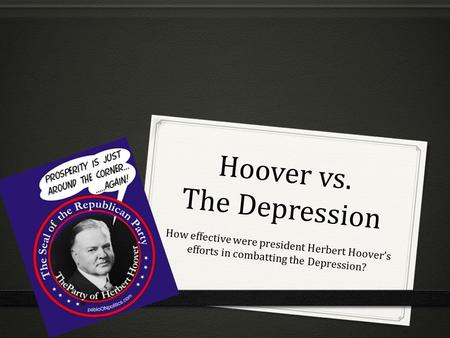 Hoover vs. The Depression