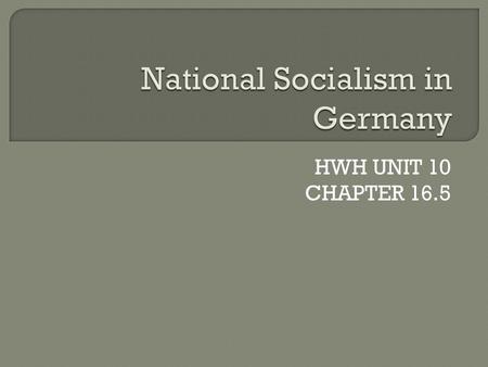 National Socialism in Germany