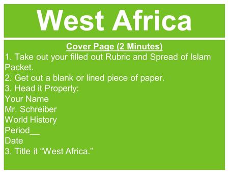 West Africa Cover Page (2 Minutes)
