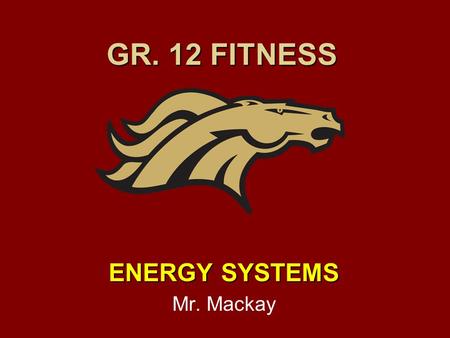 GR. 12 FITNESS ENERGY SYSTEMS Mr. Mackay.