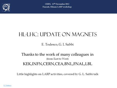 HL-LHC: UPDATE ON MAGNETS