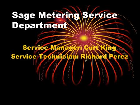Sage Metering Service Department