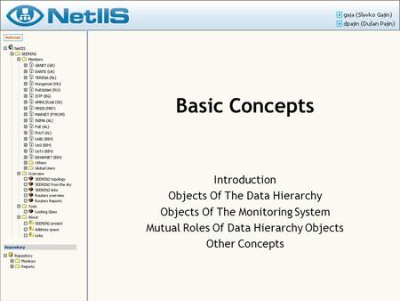 Basic Concepts Introduction Objects Of The Data Hierarchy Objects Of The Monitoring System Mutual Roles Of Data Hierarchy Objects Other Concepts.