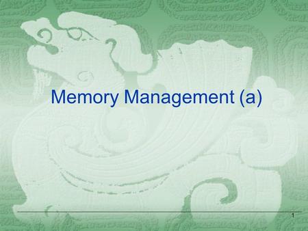 1 Memory Management (a). 2 Background  Program must be brought into memory and placed within a process for it to be run.  Input queue – collection of.