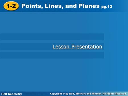 Points, Lines, and Planes pg.12