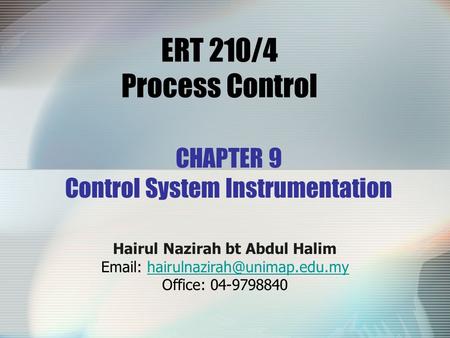 CHAPTER 9 Control System Instrumentation