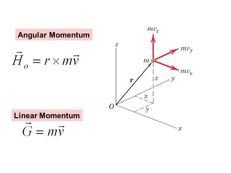 Angular Momentum Linear Momentum. Always work from Principle! Ex: Work of gravity Principle: dW = F * ds Here: dW = - mg * dy mg y.