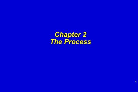 1 Chapter 2 The Process. 2 Process  What is it?  Who does it?  Why is it important?  What are the steps?  What is the work product?  How to ensure.