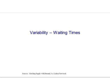 Variability – Waiting Times
