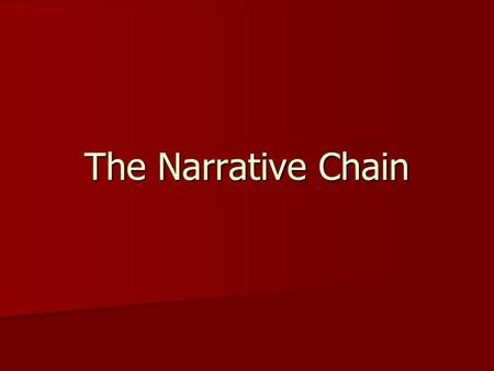 The Narrative Chain. The Real Author This is the person who actually writes the story, but can we ever really know this person? This is the person who.