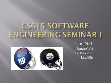 Team NFL Bianca Gold Scott Cruzan Lisa Ellis. Project Scope: The purpose of this application is to provide direct admission to the NYG and PIT team information.