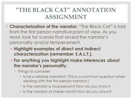 “The Black Cat” Annotation Assignment
