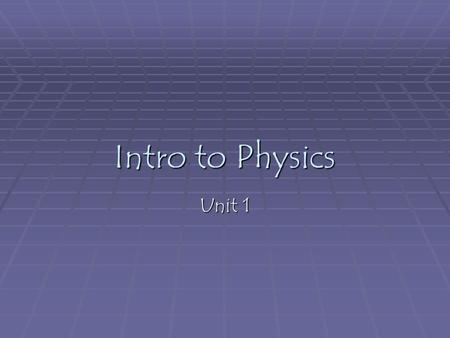 Intro to Physics Unit 1. Areas within physics Mechanics – Thermodynamics – Vibrations and waves – Optics -
