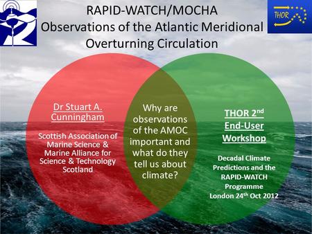 RAPID-WATCH/MOCHA Observations of the Atlantic Meridional Overturning Circulation Why are observations of the AMOC important and what do they tell us about.