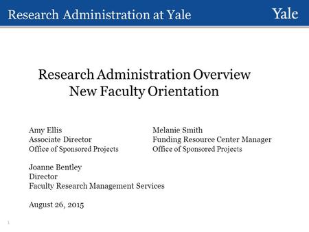 Research Administration at Yale