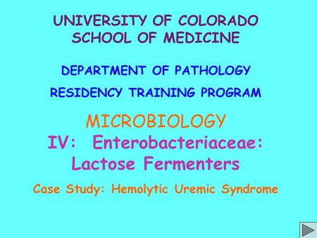 IV: Enterobacteriaceae: Lactose Fermenters