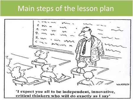Main steps of the lesson plan