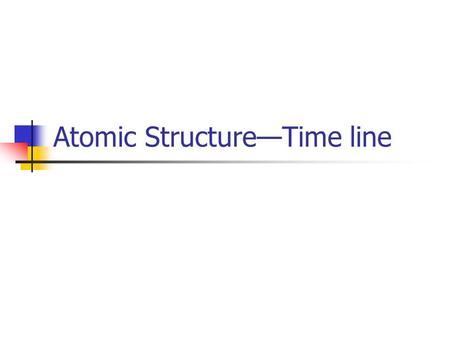 Atomic Structure—Time line