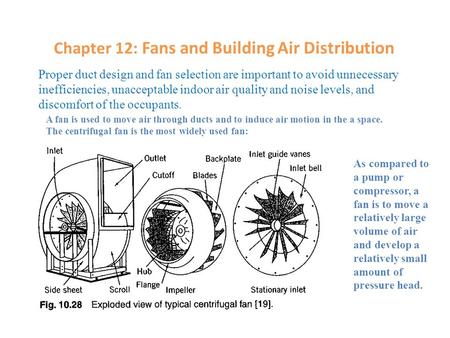 Chapter 12: Fans and Building Air Distribution