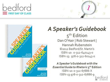A Speaker’s Guidebook with the Essential Guide to Rhetoric 5th Edition