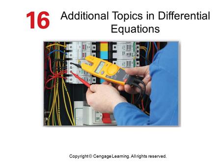 Additional Topics in Differential Equations
