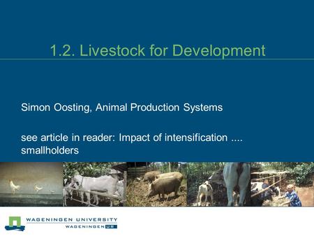 1.2. Livestock for Development
