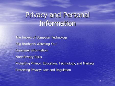 Privacy and Personal Information
