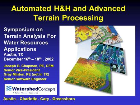 Automated H&H and Advanced Terrain Processing