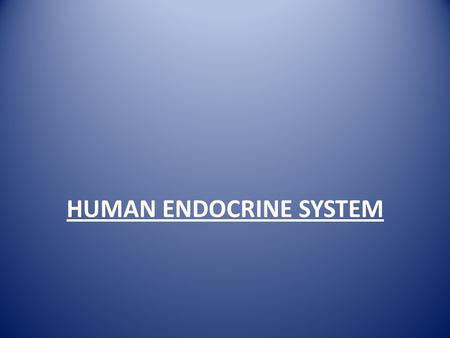 HUMAN ENDOCRINE SYSTEM. Chemical co-ordination: Where the homeostasis of the body is maintained through the actions of chemicals (hormones), either endocrine.