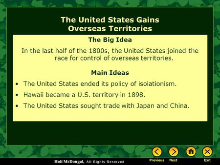 The United States Gains Overseas Territories
