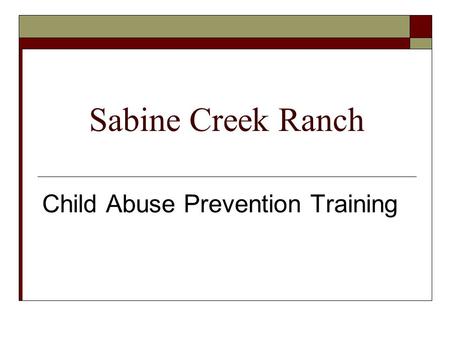 Child Abuse Prevention Training
