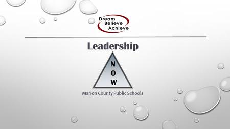 Leadership NOWNOW Marion County Public Schools. LEADERSHIP NOW CLASS OF 2014 Application Process-15 applied first year/ 20 applied this year – 10 selected.