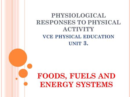 FOODS, FUELS AND ENERGY SYSTEMS