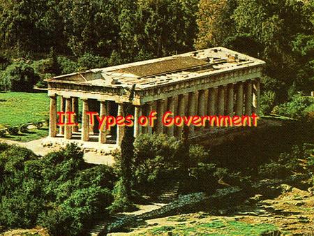 II. Types of Government.