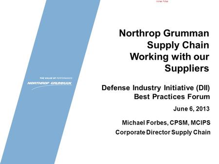 Northrop Grumman Supply Chain Working with our Suppliers