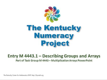 M 4443.1 Entry M 4443.1 – Describing Groups and Arrays Part of Task Group M 4443 – Multiplication Arrays PowerPoint.