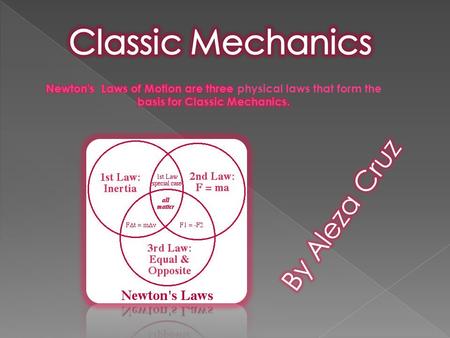 Understanding Newton's First Law of Motion The first law deals with forces and changes in velocity. For just a moment, let us imagine that you can apply.