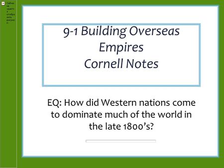 9-1 Building Overseas Empires Cornell Notes
