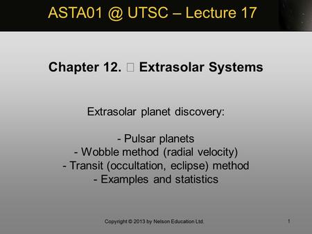 Chapter 12.  Extrasolar Systems